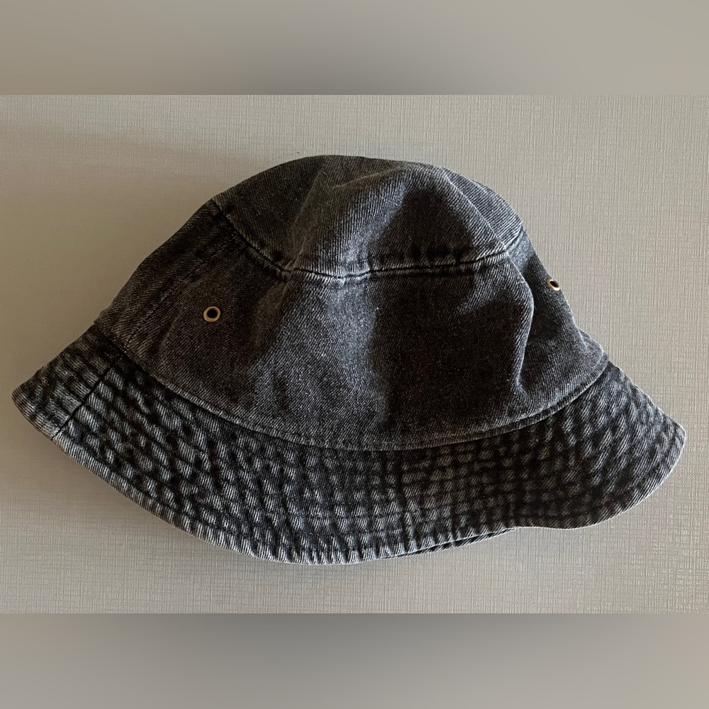 Newhattan unisex washed denim bucket hat in a solid color size S/M